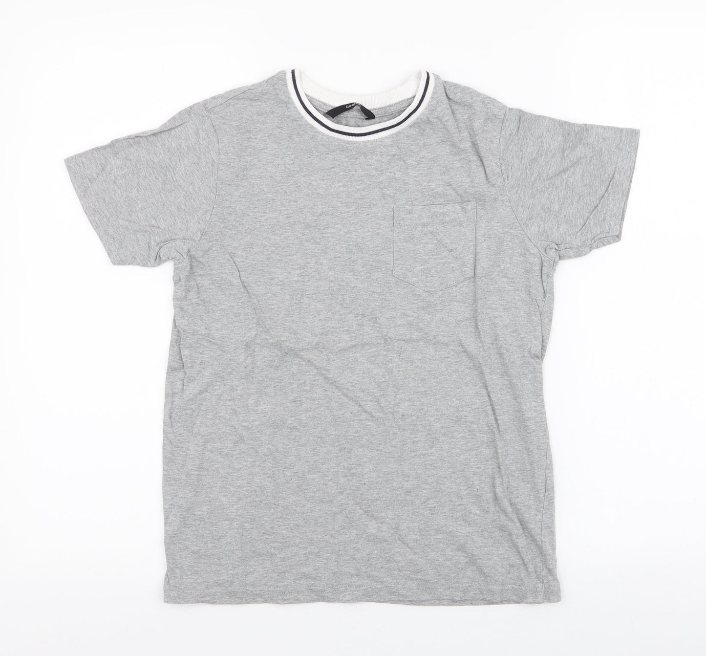 George Boys Grey  100% Cotton Jersey T-Shirt Size 10-11 Years Round Neck Pullover