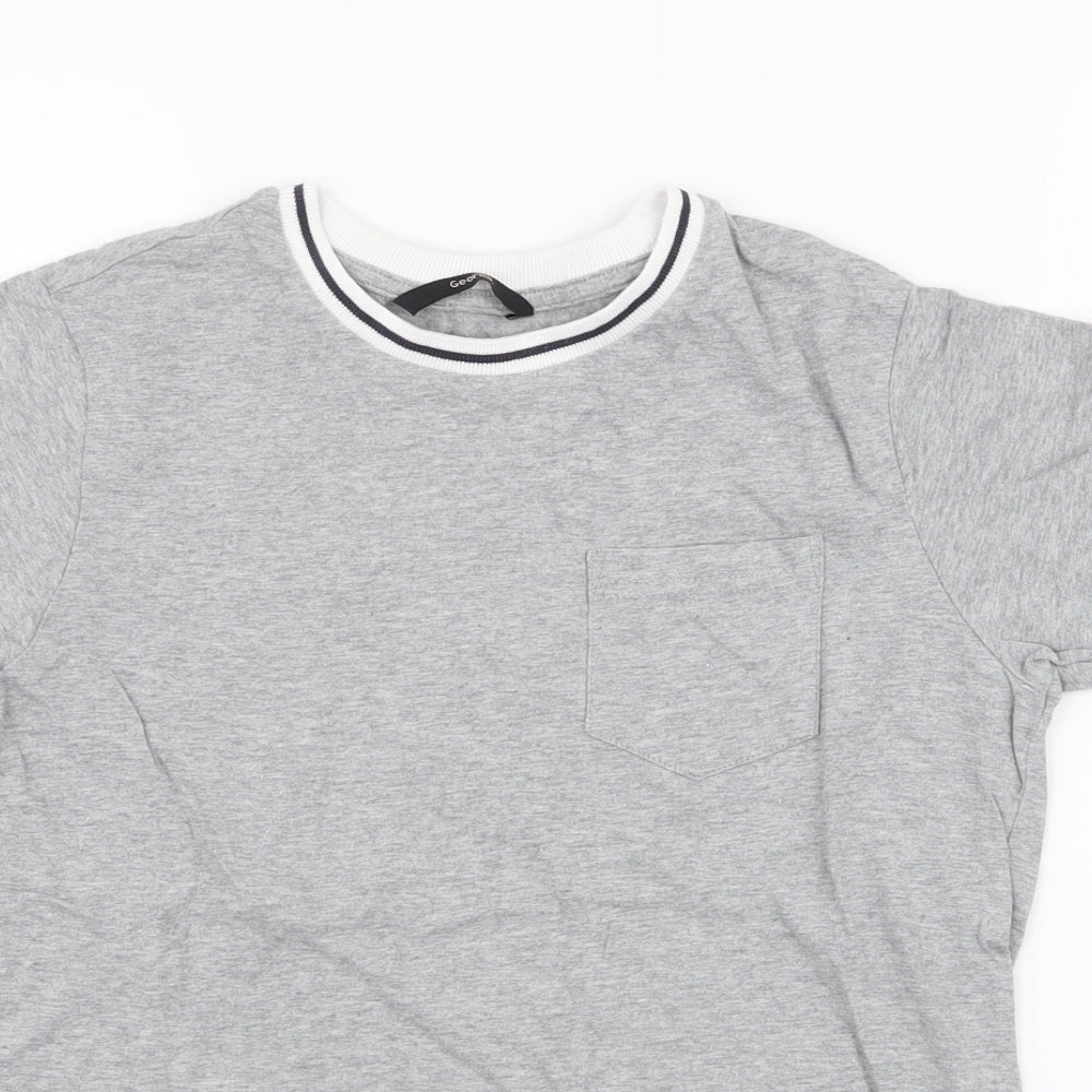 George Boys Grey  100% Cotton Jersey T-Shirt Size 10-11 Years Round Neck Pullover