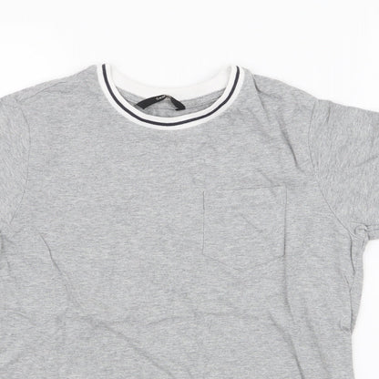 George Boys Grey  100% Cotton Jersey T-Shirt Size 10-11 Years Round Neck Pullover