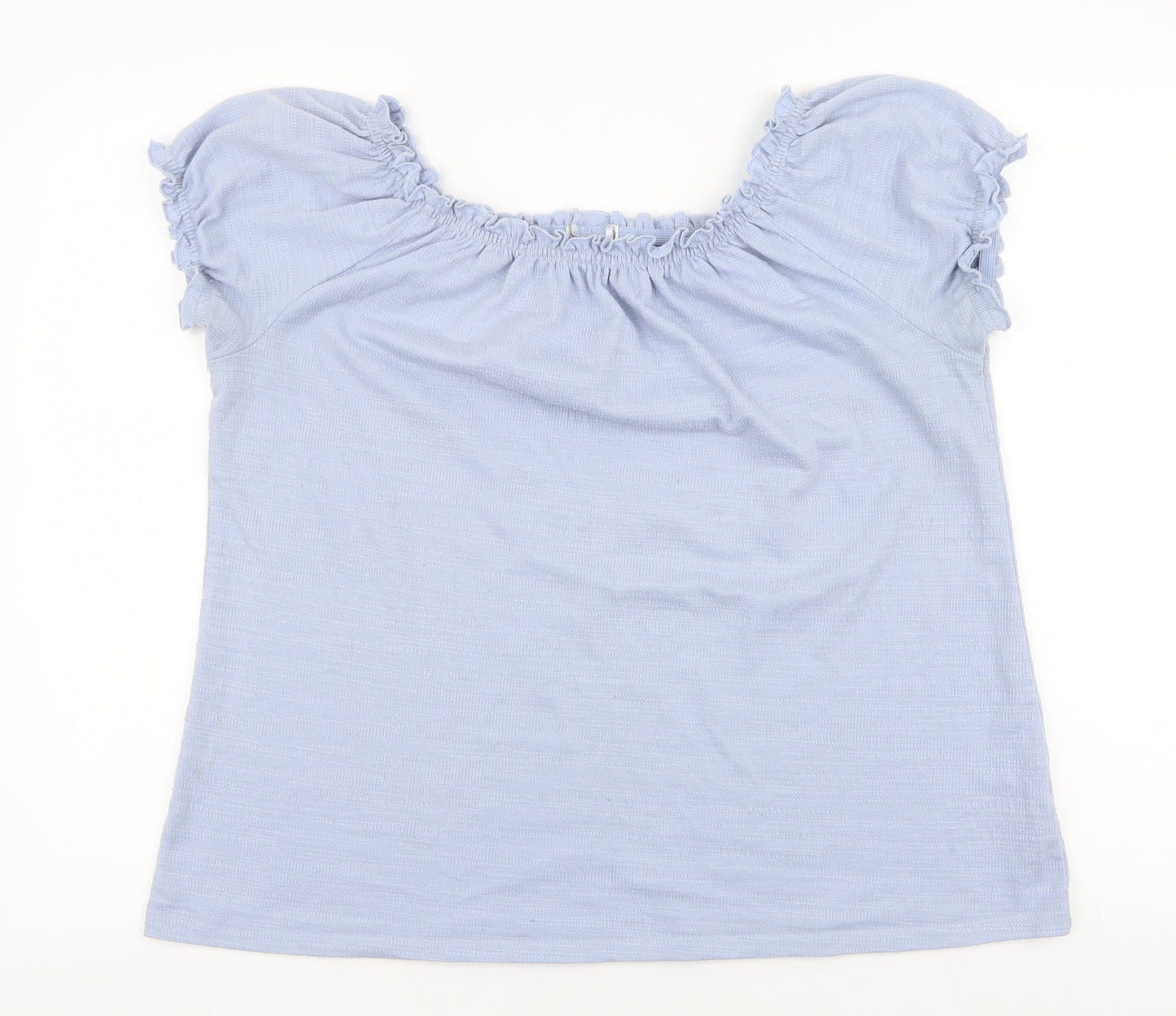 Matalan Womens Blue  Polyester Jersey Blouse Size 14 Off the Shoulder