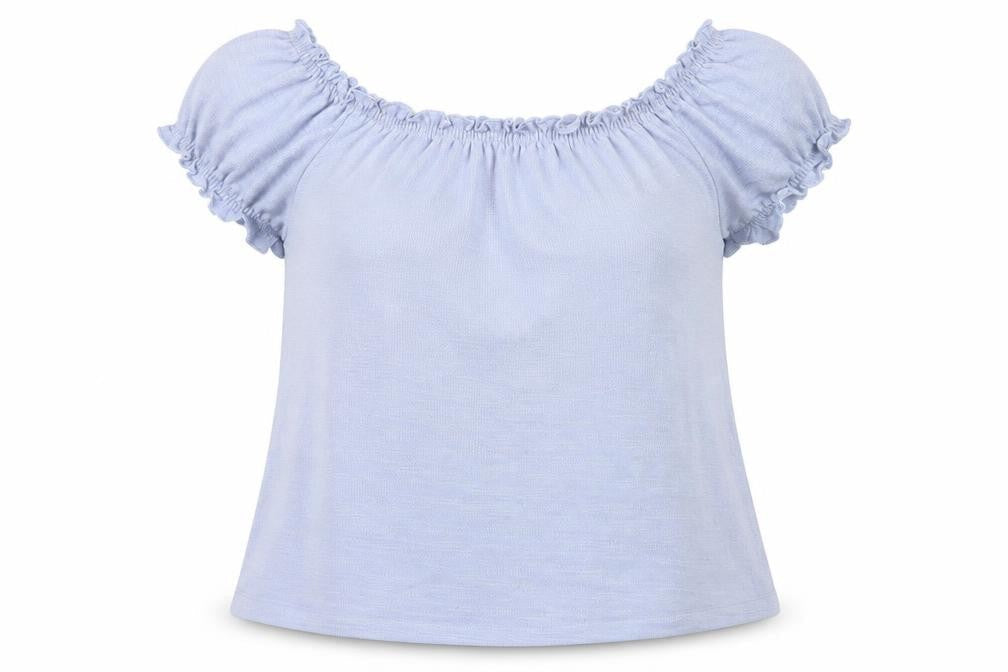 Womens UK Size 14 Matalan Blue Jersey Blouse