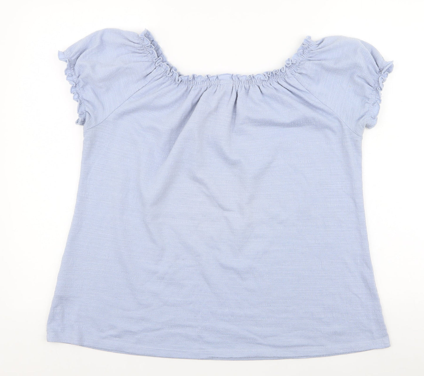 Matalan Womens Blue  Polyester Jersey Blouse Size 14 Off the Shoulder