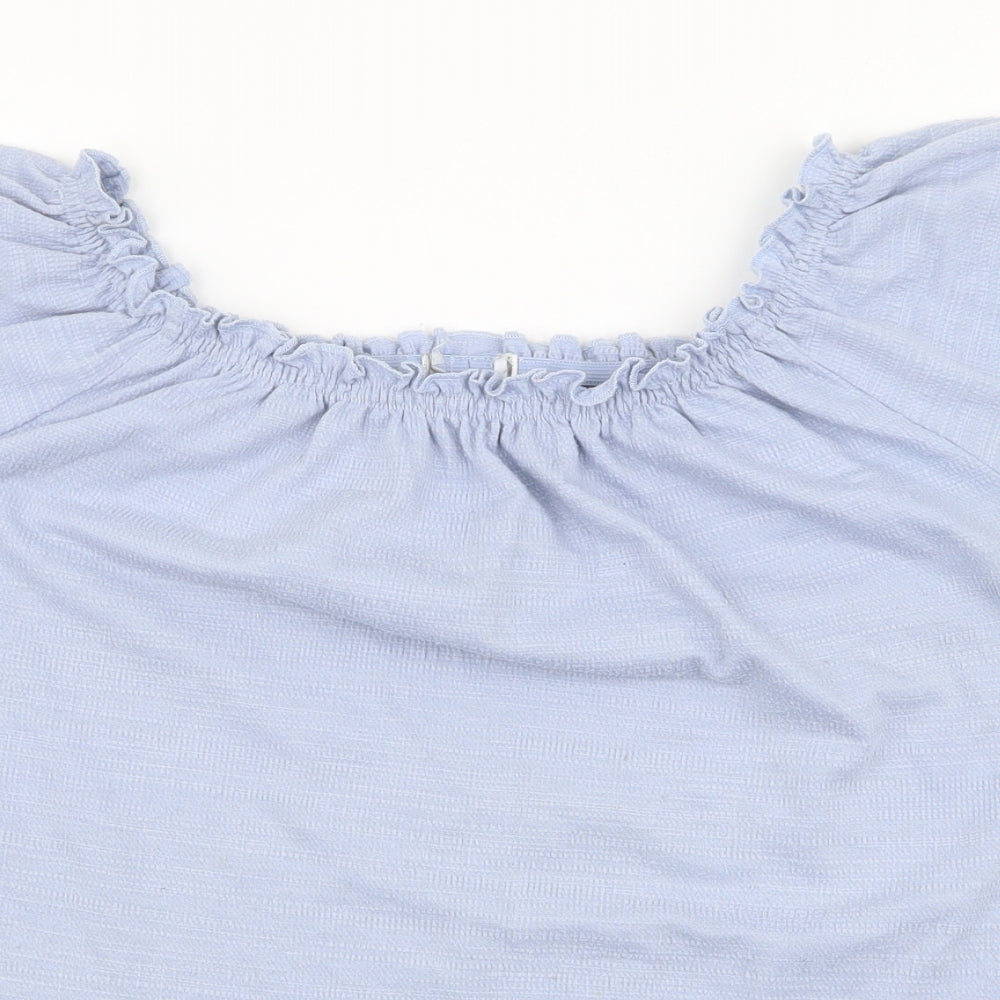 Matalan Womens Blue  Polyester Jersey Blouse Size 14 Off the Shoulder