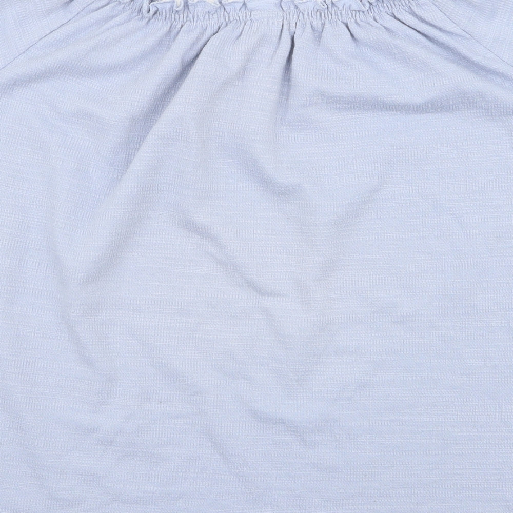 Matalan Womens Blue  Polyester Jersey Blouse Size 14 Off the Shoulder