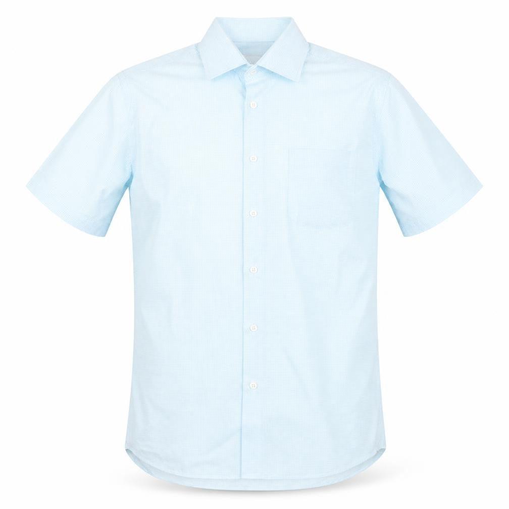 Mens UK Size S Collezione Blue  Button-Up Short Sleeve Casual Shirt