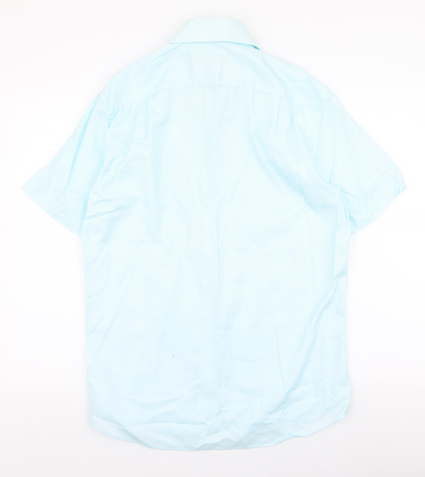Mens UK Size S Collezione Blue  Button-Up Short Sleeve Casual Shirt