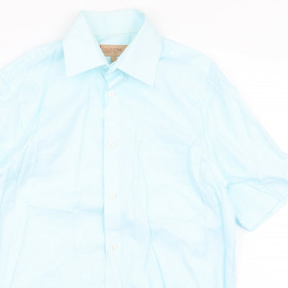 Mens UK Size S Collezione Blue  Button-Up Short Sleeve Casual Shirt