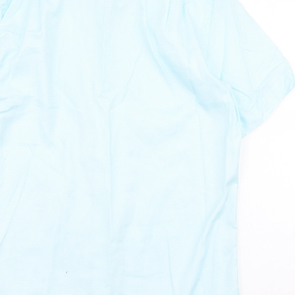 Mens UK Size S Collezione Blue  Button-Up Short Sleeve Casual Shirt