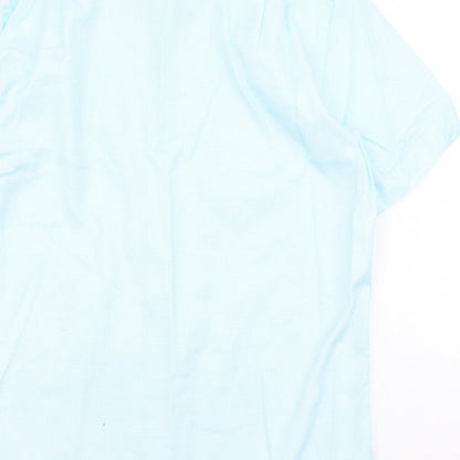 Mens UK Size S Collezione Blue  Button-Up Short Sleeve Casual Shirt