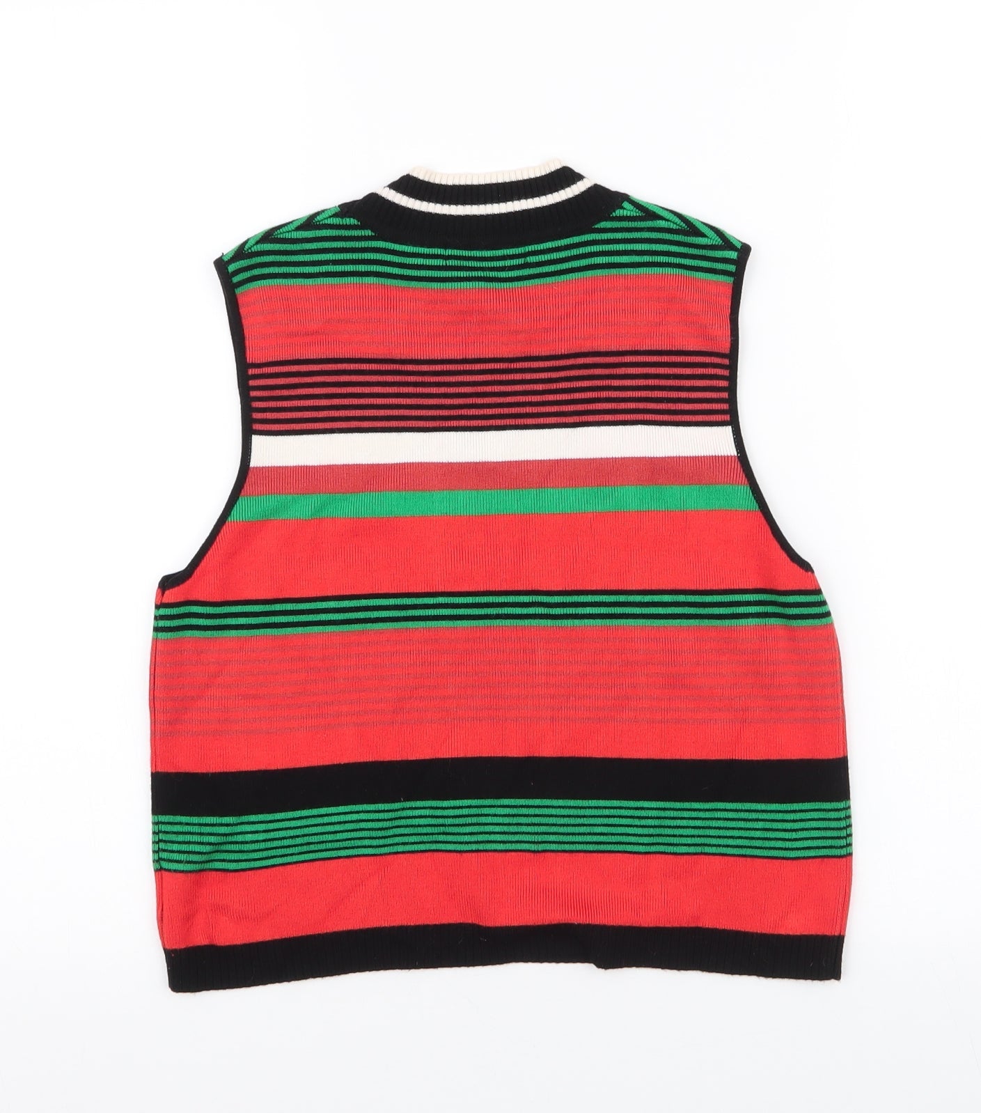 Glamorous Womens Multicoloured Striped Viscose Cropped Tank Size S High Neck