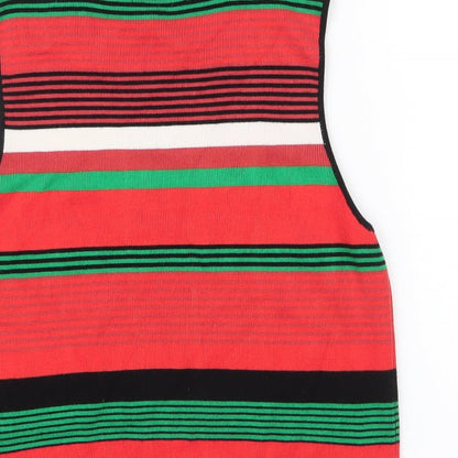 Glamorous Womens Multicoloured Striped Viscose Cropped Tank Size S High Neck
