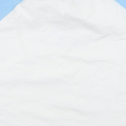 Primark Womens White  Cotton Cropped T-Shirt Size M Round Neck