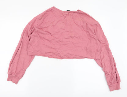 Womens UK Size M Divided by H&M Pink Pullover Sweatshirt