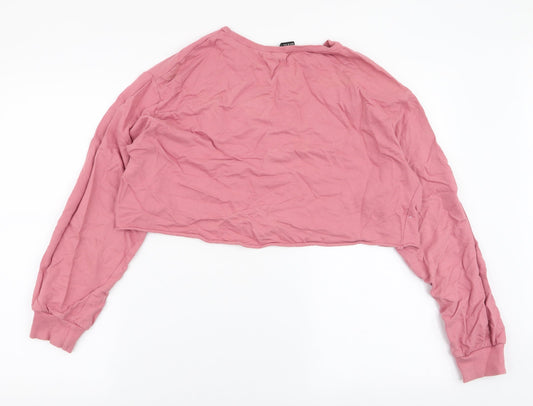 Womens UK Size M Divided by H&M Pink Pullover Sweatshirt