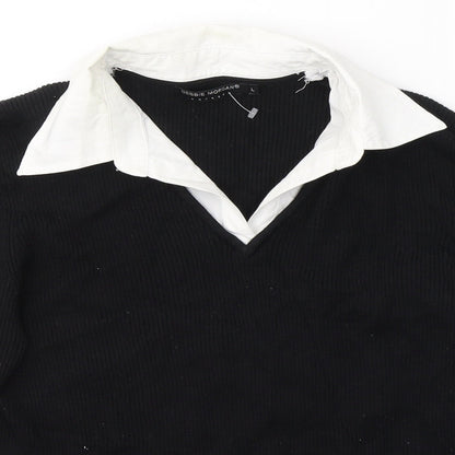 Womens UK Size L Debbie Morgan Black Jersey Blouse