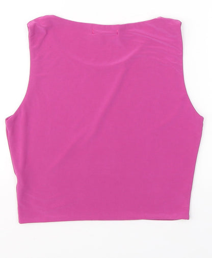 Vivichi Womens Pink  Polyester Cropped Tank Size S Round Neck