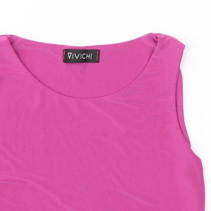 Vivichi Womens Pink  Polyester Cropped Tank Size S Round Neck