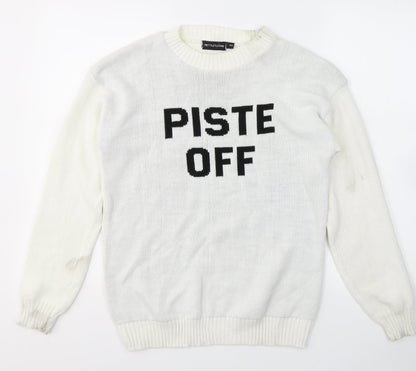 Womens UK Size S PRETTYLITTLETHING White Pullover Jumper