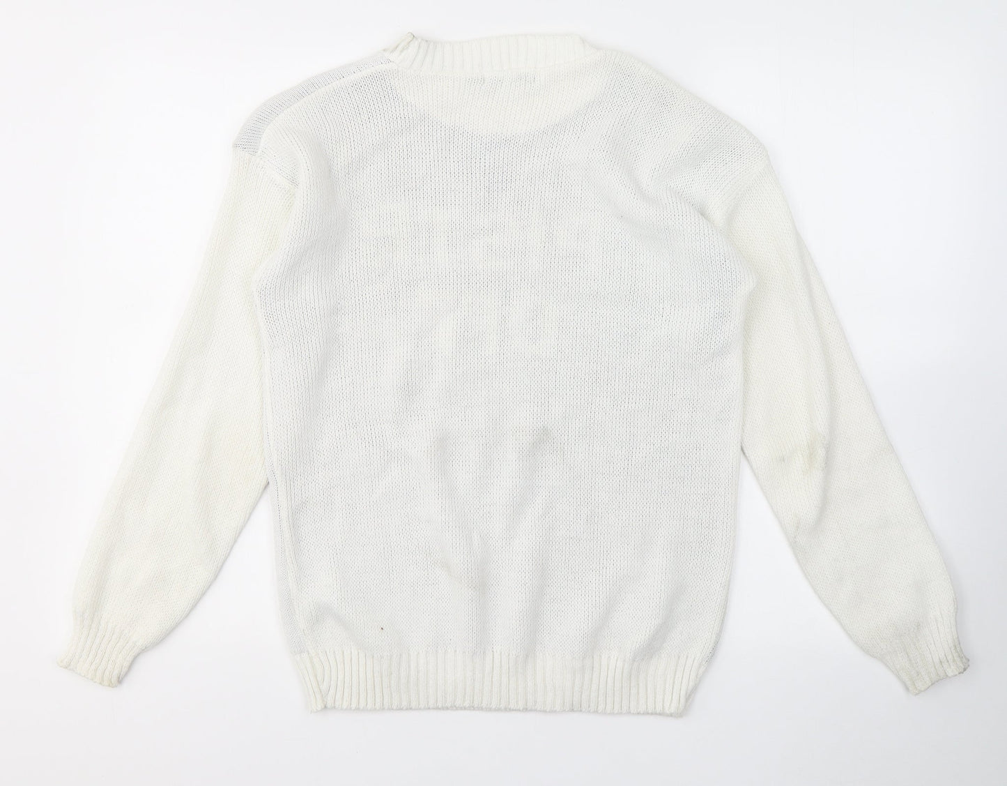Womens UK Size S PRETTYLITTLETHING White Pullover Jumper