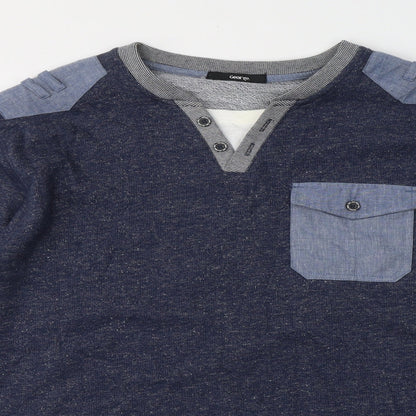 George Mens Blue  Cotton Pullover Sweatshirt Size L