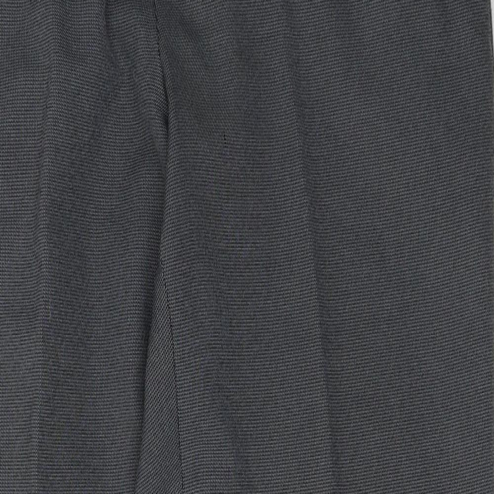 Marks and Spencer Mens Grey  Polyester Trousers  Size 36 in L32 in Regular Button
