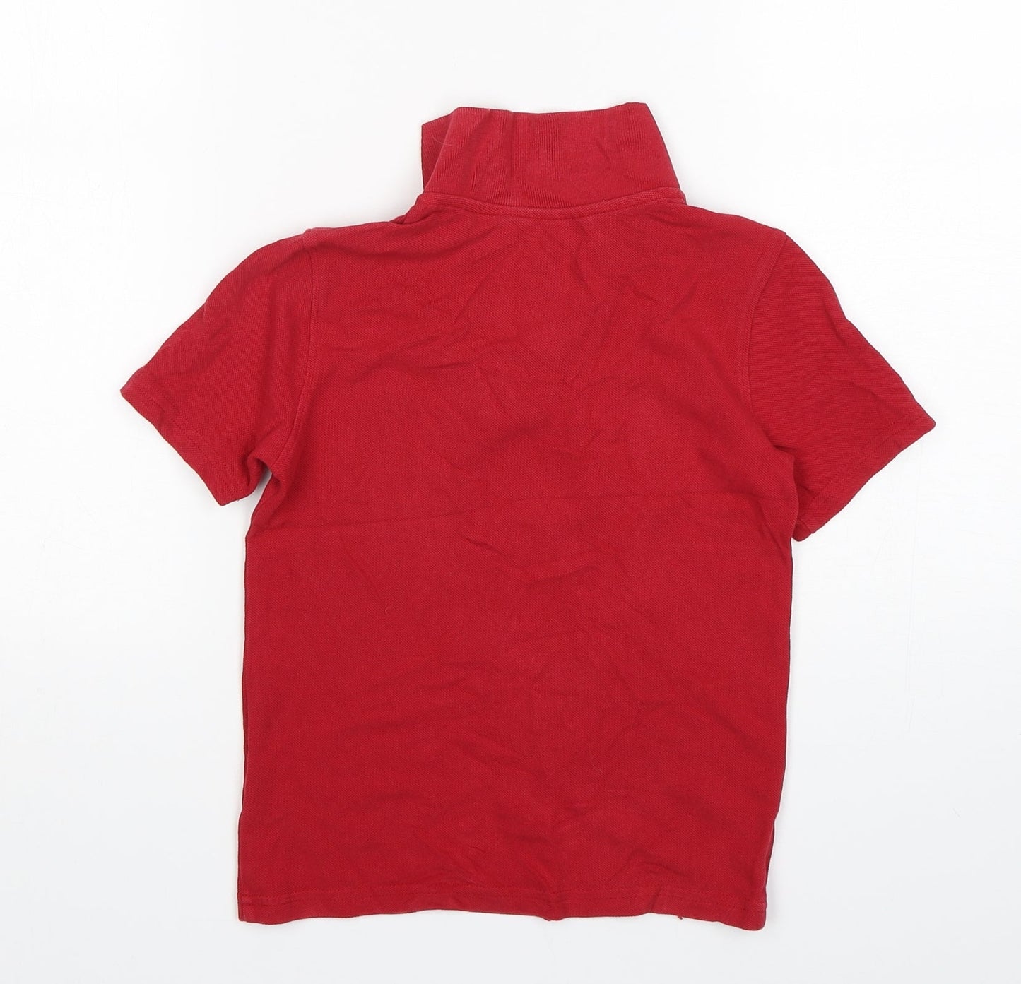 F&F Boys Red  Cotton Basic Polo Size 7-8 Years Collared Pullover