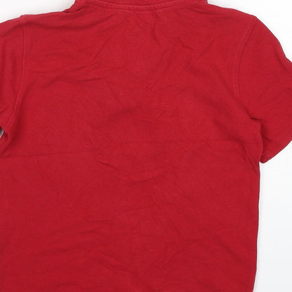 F&F Boys Red  Cotton Basic Polo Size 7-8 Years Collared Pullover