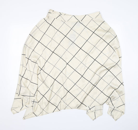 Primark Womens Beige Check Polyester A-Line Skirt Size 14