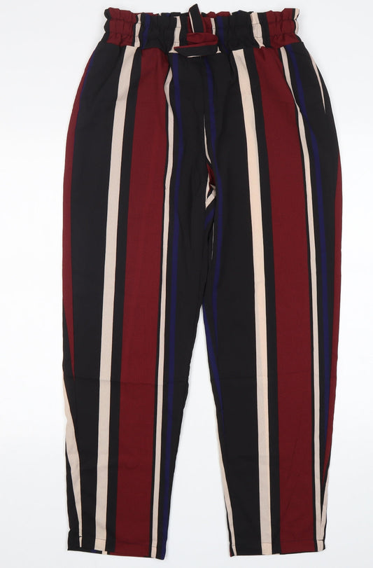 Shein  Womens Multicoloured Striped Polyester Trousers  Size L L30 in Regular