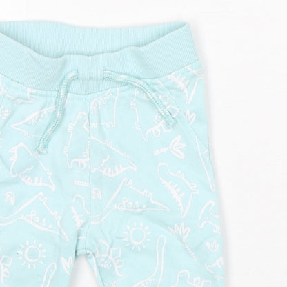 Primark Boys Blue Geometric Cotton Sweatpants Trousers Size 6-9 Months