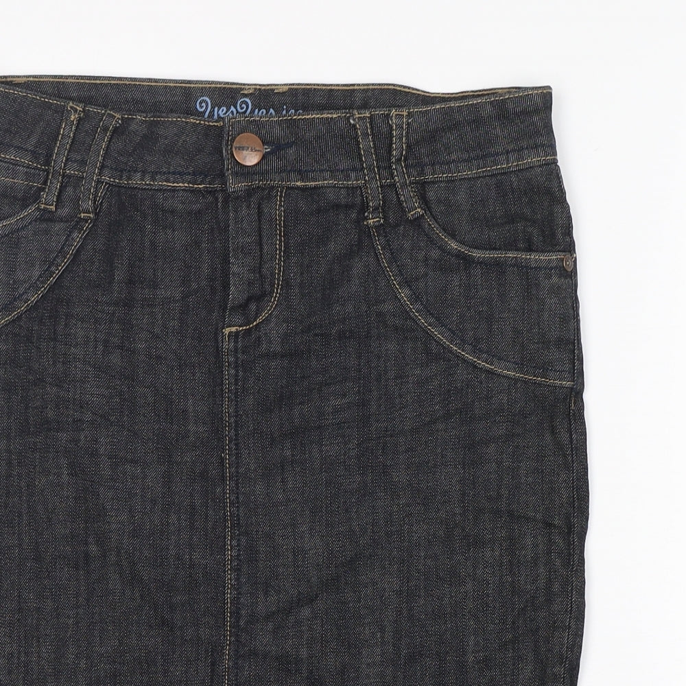 YesYes Womens Blue  Cotton Straight & Pencil Skirt Size 8