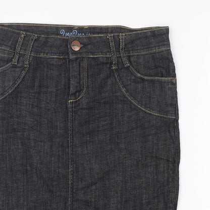 YesYes Womens Blue  Cotton Straight & Pencil Skirt Size 8