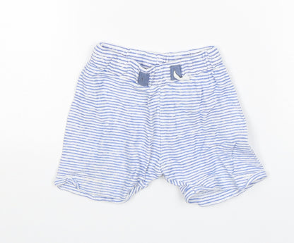 Matalan Baby Blue Striped Cotton Sweatpants Trousers Size 9-12 Months   - Shorts