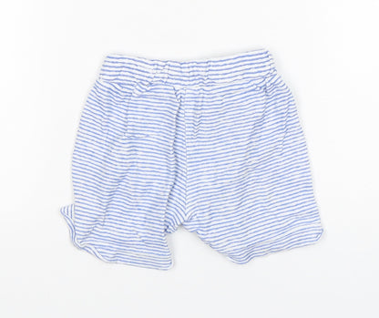 Matalan Baby Blue Striped Cotton Sweatpants Trousers Size 9-12 Months   - Shorts
