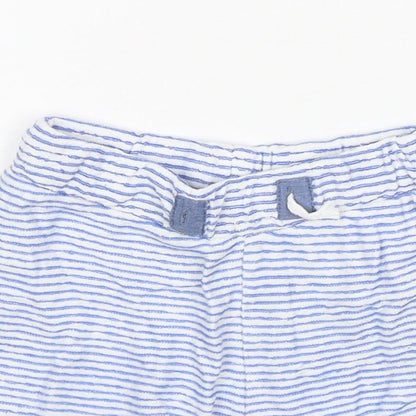 Matalan Baby Blue Striped Cotton Sweatpants Trousers Size 9-12 Months   - Shorts