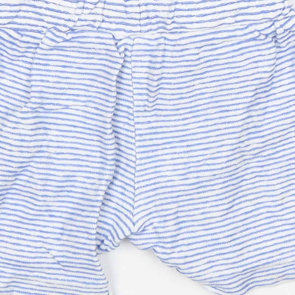 Matalan Baby Blue Striped Cotton Sweatpants Trousers Size 9-12 Months   - Shorts