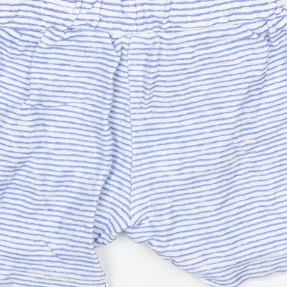 Matalan Baby Blue Striped Cotton Sweatpants Trousers Size 9-12 Months   - Shorts