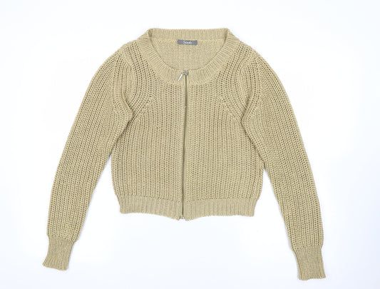 Womens UK Size 10 South Gold Full Zip Jumper
