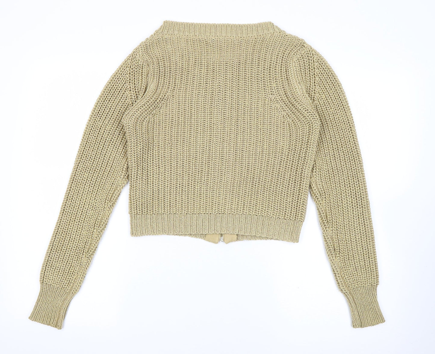 Womens UK Size 10 South Gold Full Zip Jumper