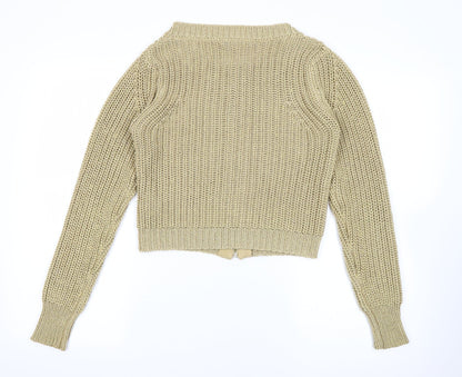 Womens UK Size 10 South Gold Full Zip Jumper
