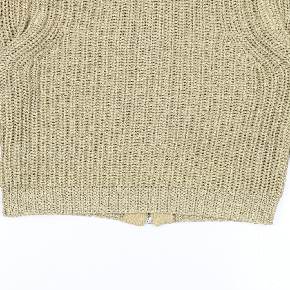 Womens UK Size 10 South Gold Full Zip Jumper