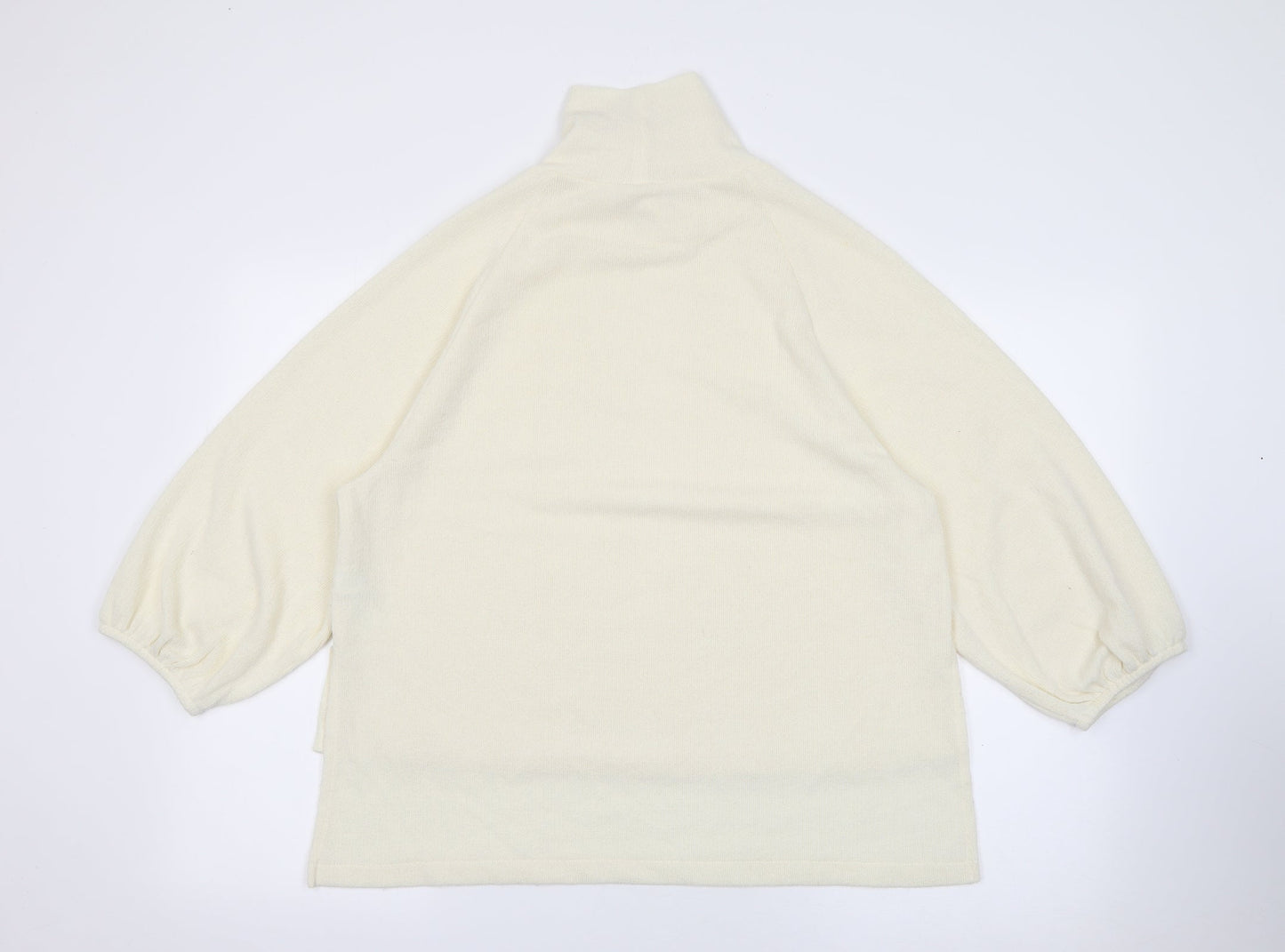 Primark Womens White High Neck  Polyester Pullover Jumper Size M