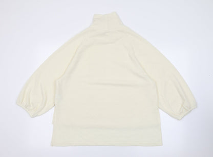 Primark Womens White High Neck  Polyester Pullover Jumper Size M