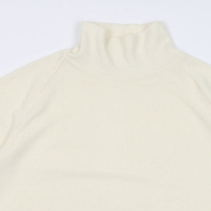 Primark Womens White High Neck  Polyester Pullover Jumper Size M