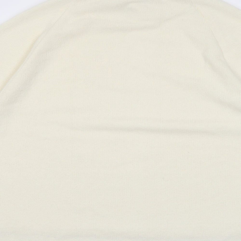 Primark Womens White High Neck  Polyester Pullover Jumper Size M