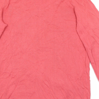 B.C. Best Connections Womens Pink V-Neck  Acrylic Cardigan Jumper Size 14