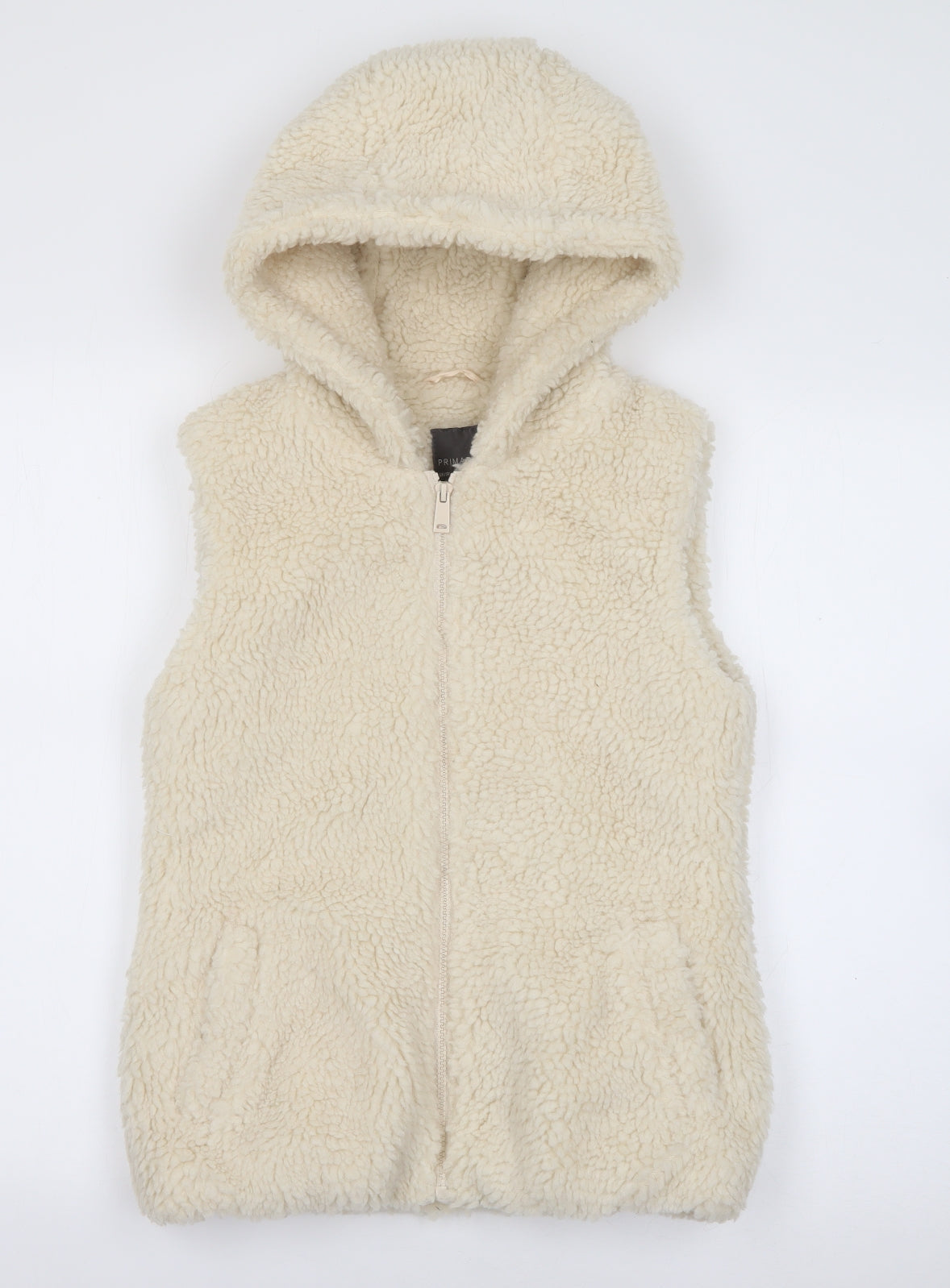 Primark Womens White   Gilet Jacket Size 4  Zip