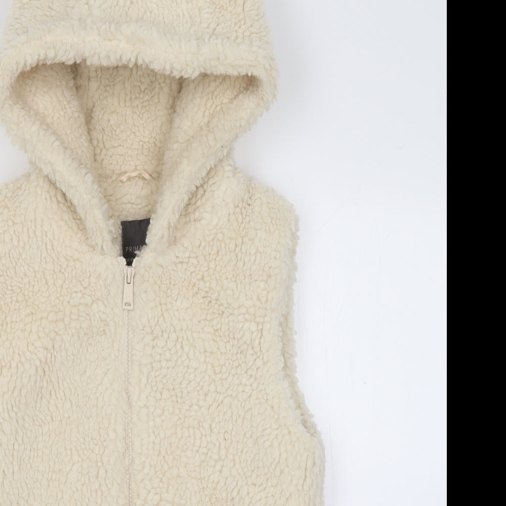 Primark Womens White   Gilet Jacket Size 4  Zip