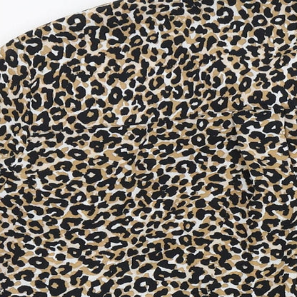 Womens UK Size 10 New Look Brown Basic Button-Up