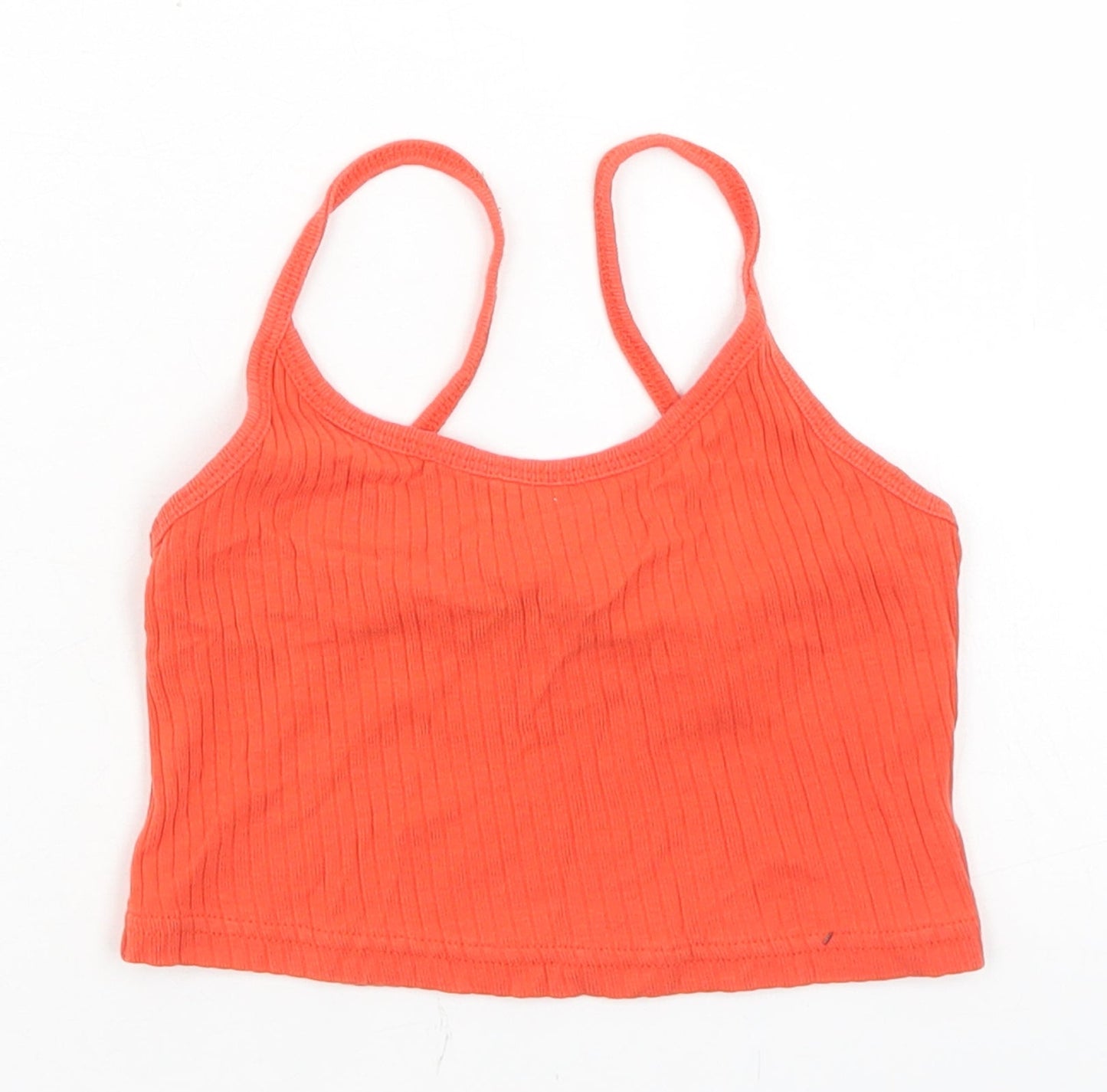 Womens UK Size 4 Topshop Orange Cropped Tank